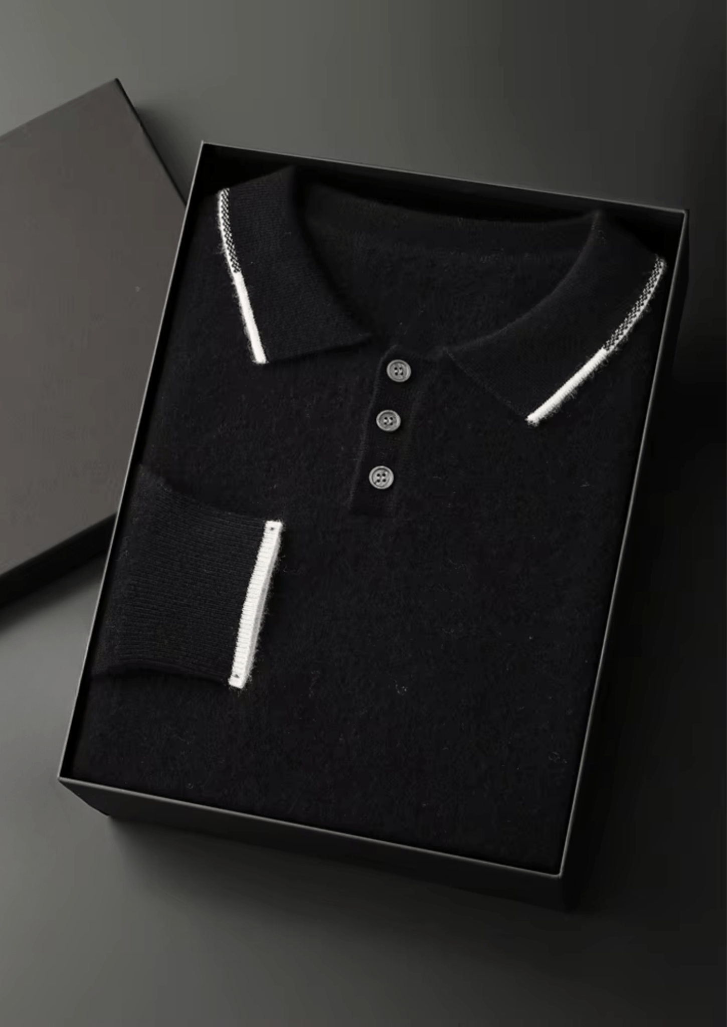 PREMIUM CASHMERE TWO TONE BUTTON POLO - Derada