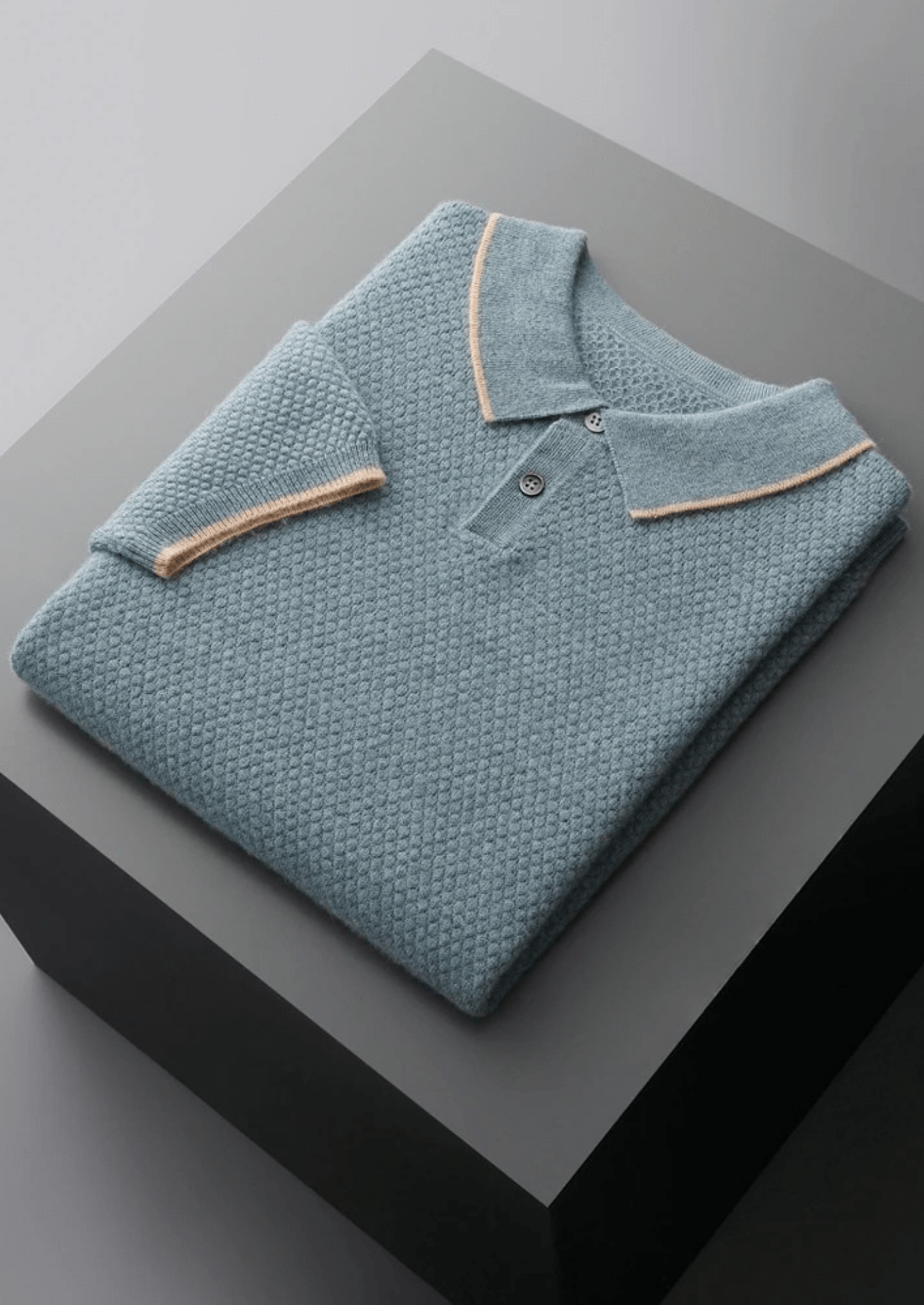 PREMIUM CASHMERE TWO - TONE POLO - Derada