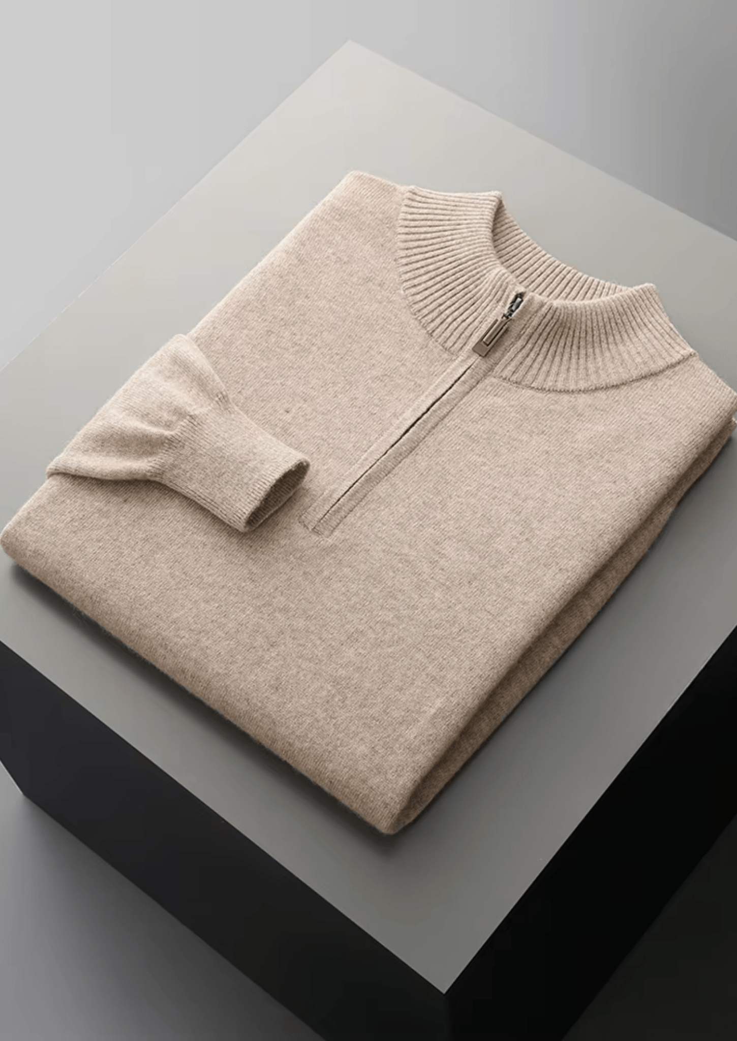 PURE EXTRA - FINE MERINO WOOL HALF ZIP SWEATER - Derada
