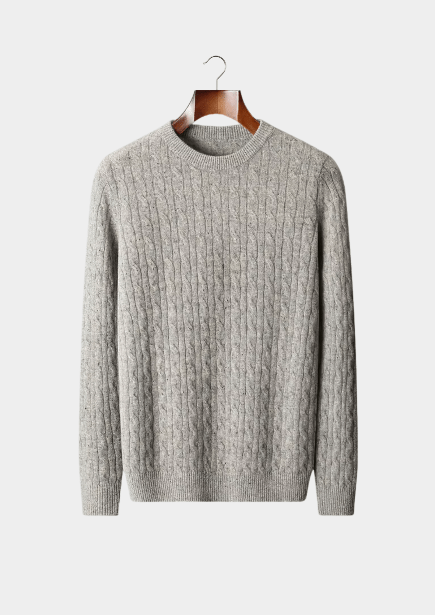 PURE EXTRA - FINE MERINO WOOL NEPPED CABLE CREWNECK - Derada