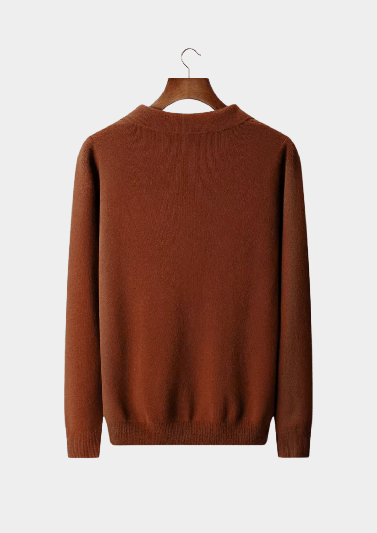 PURE EXTRA - FINE MERINO WOOL RIBBED BUTTONLESS POLO - Derada