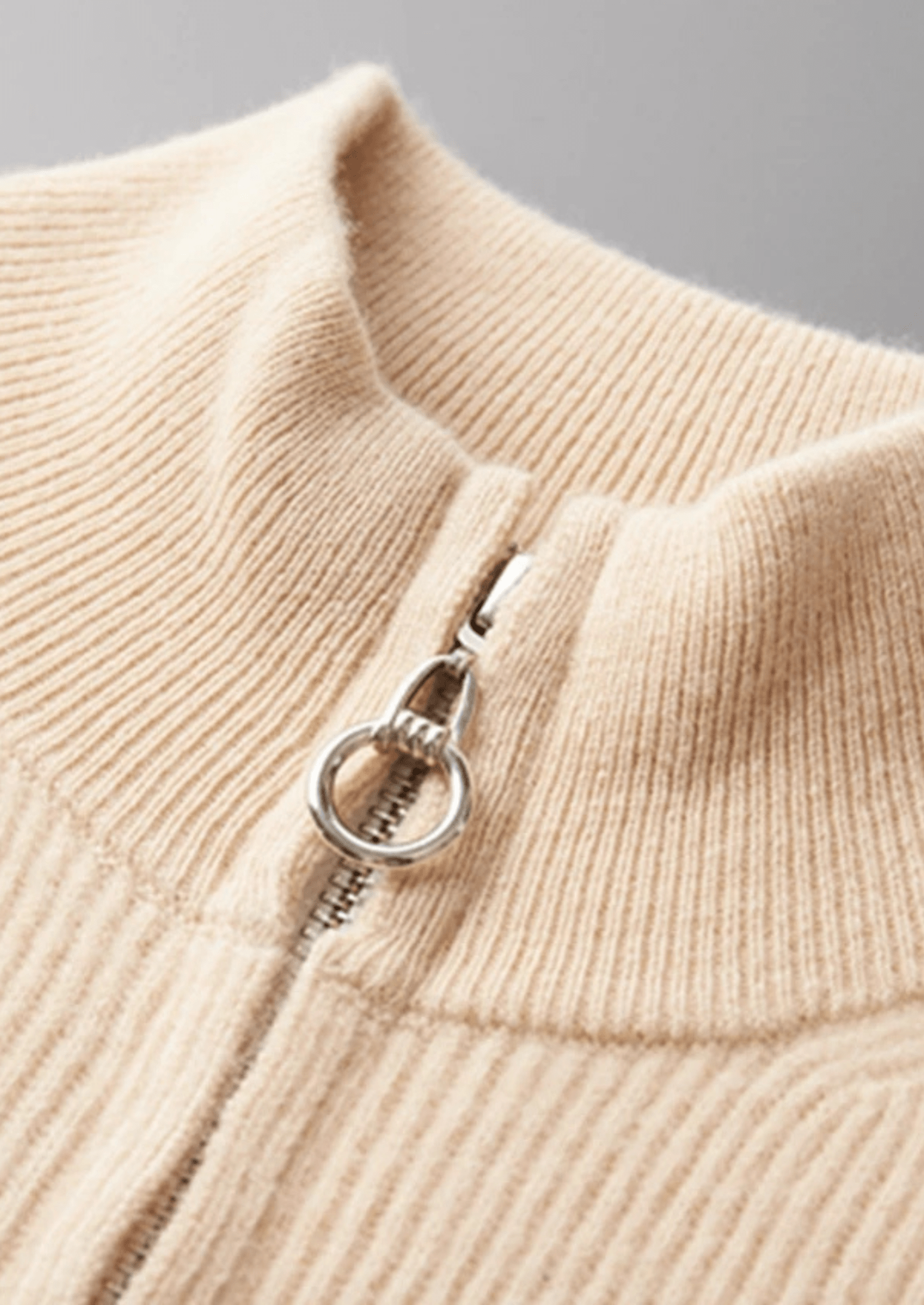 PURE EXTRA - FINE MERINO WOOL RIBBED ZIP CARDIGAN - Derada