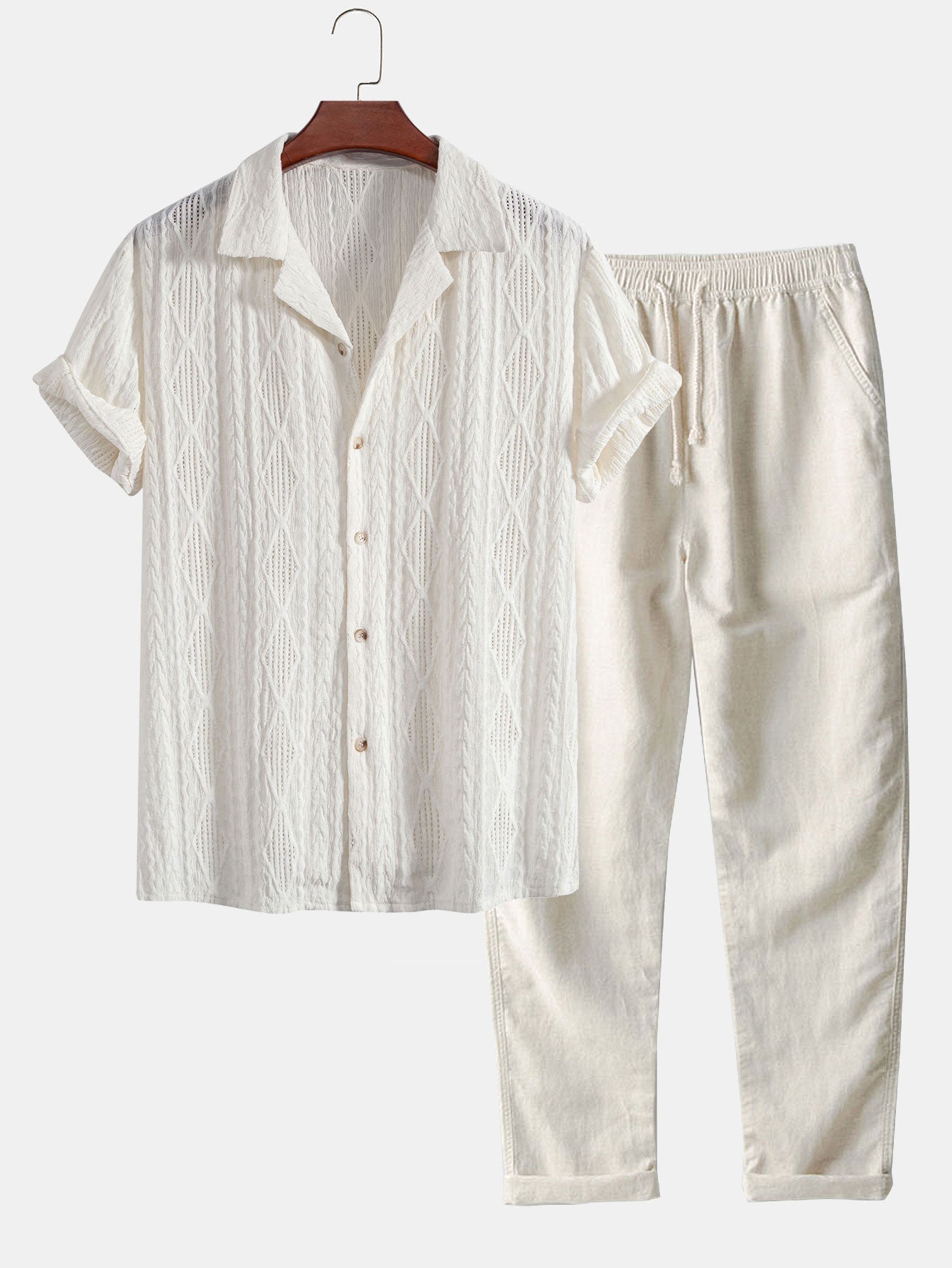 Derada | Geometrisch Jacquard Cubaans Set - Derada Fashion