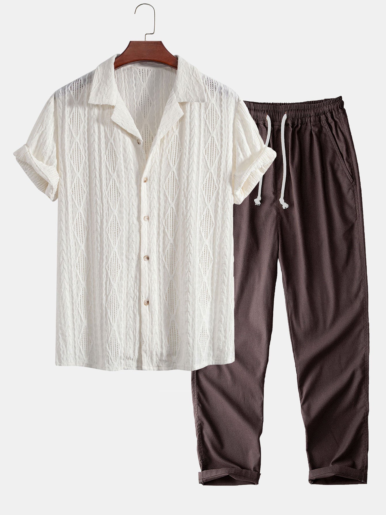 Derada | Geometrisch Jacquard Cubaans Set - Derada Fashion