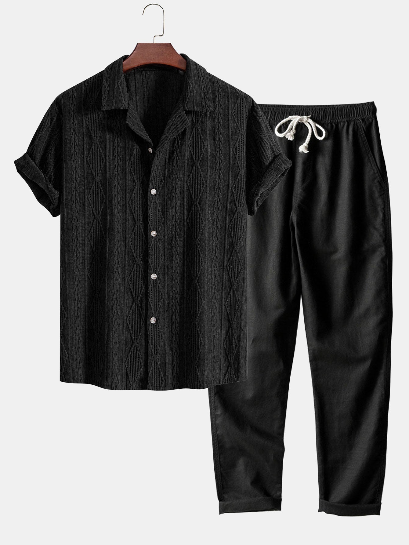 Derada | Geometrisch Jacquard Cubaans Set - Derada Fashion