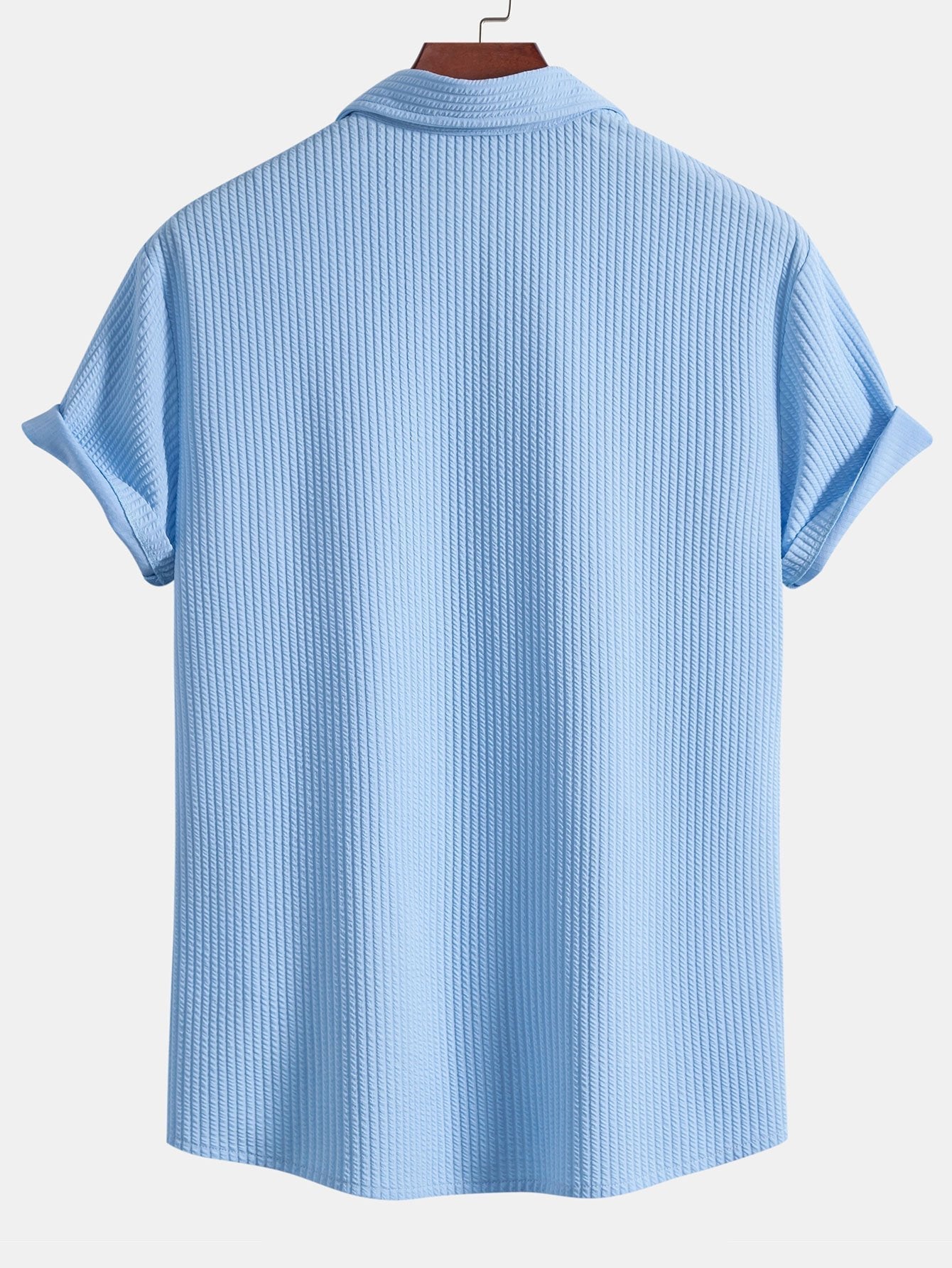 Derada | Geribbeld Button - Up Comfort Shirt - Derada Fashion