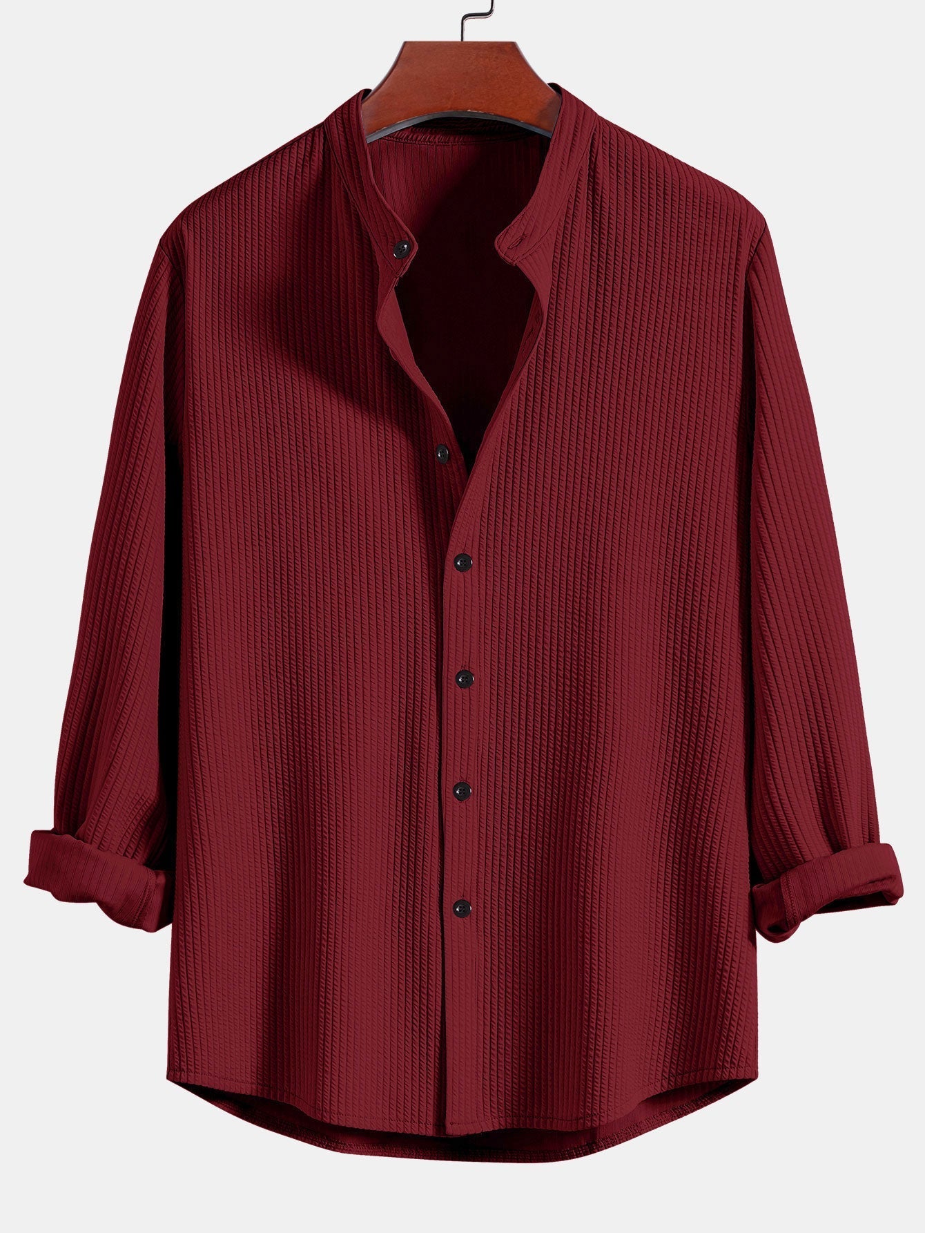 Derada | Geribbeld Stretch Overhemd met Lange Mouwen - Derada Fashion