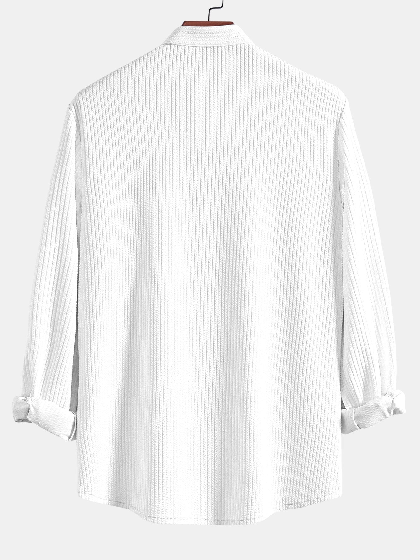 Derada | Geribbeld Stretch Overhemd met Lange Mouwen - Derada Fashion