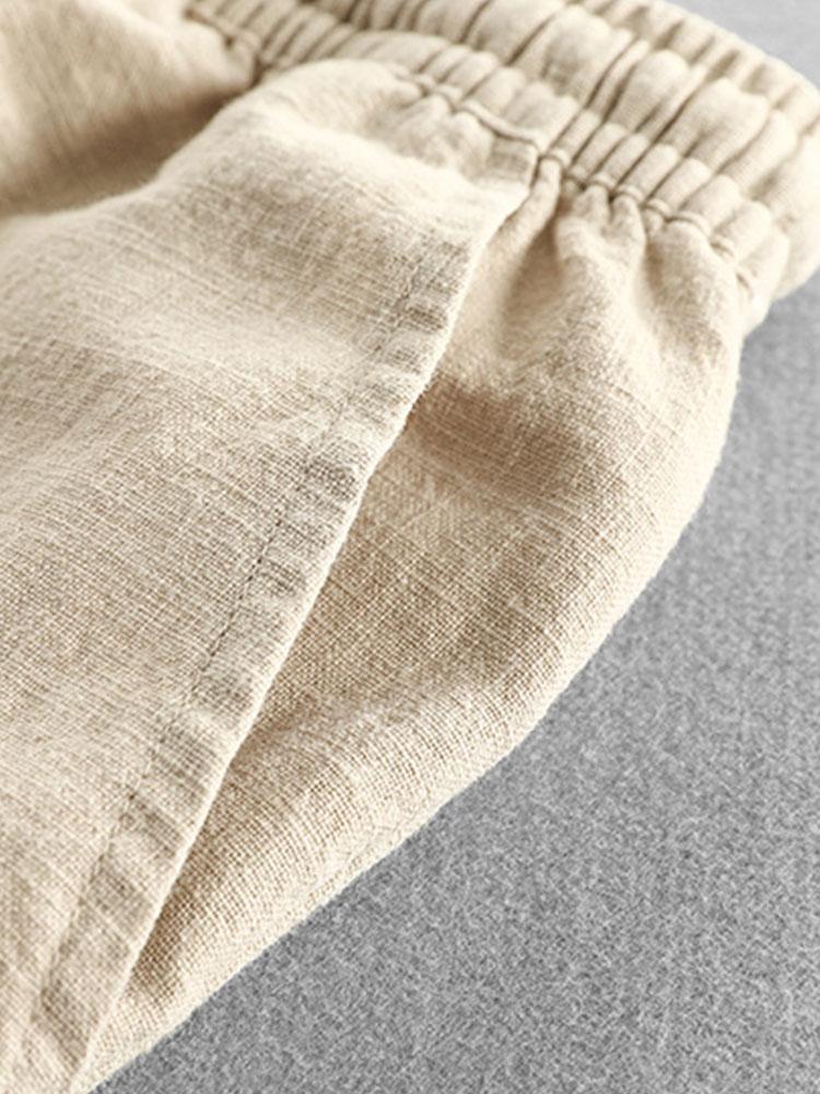 Derada | Naturel Linnen Trekkoord Shorts - Derada Fashion