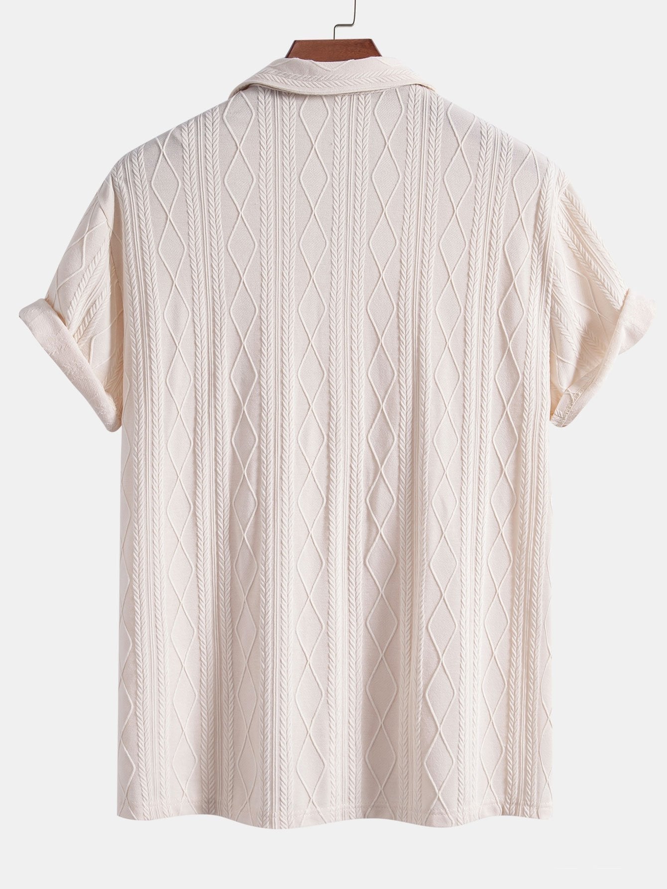 Derada | Rhombus Jacquard Cuban Shirt - Derada Fashion