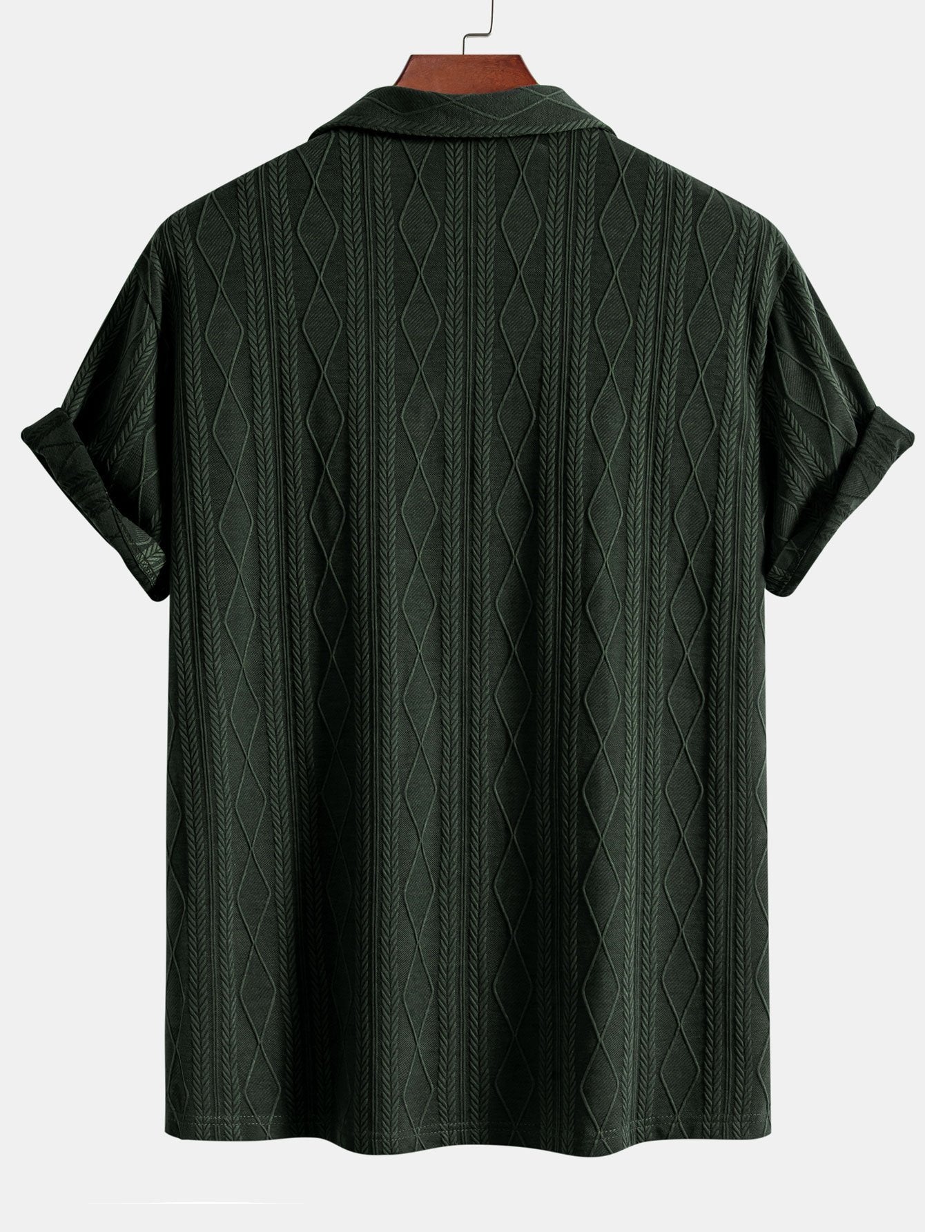 Derada | Rhombus Jacquard Cuban Shirt - Derada Fashion