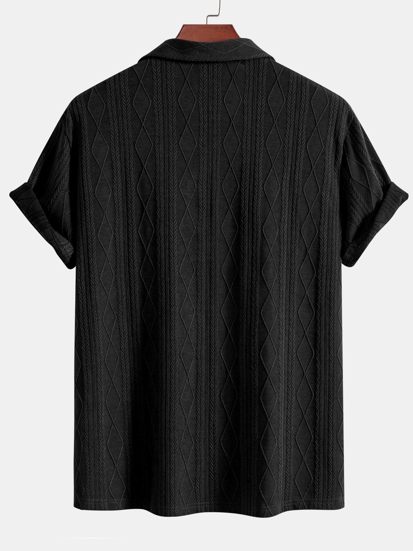 Derada | Rhombus Jacquard Cuban Shirt - Derada Fashion