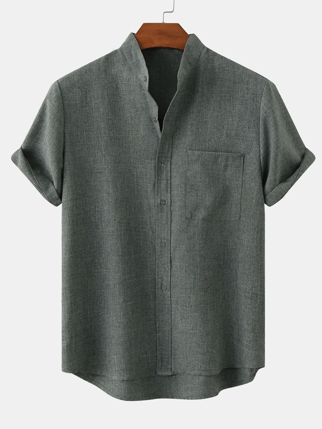 Derada | Staande Kraag Zakshirt - Derada Fashion