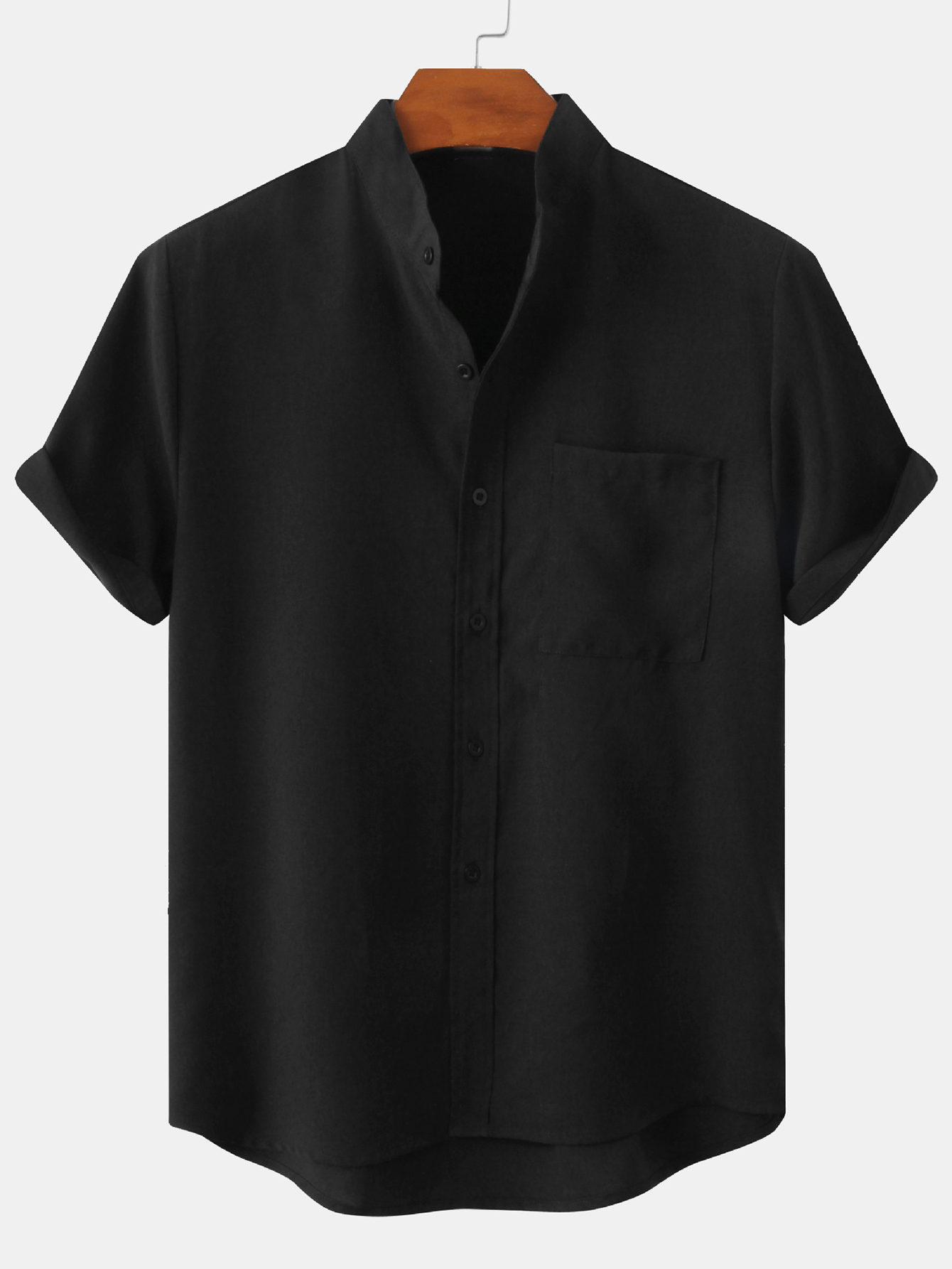 Derada | Staande Kraag Zakshirt - Derada Fashion