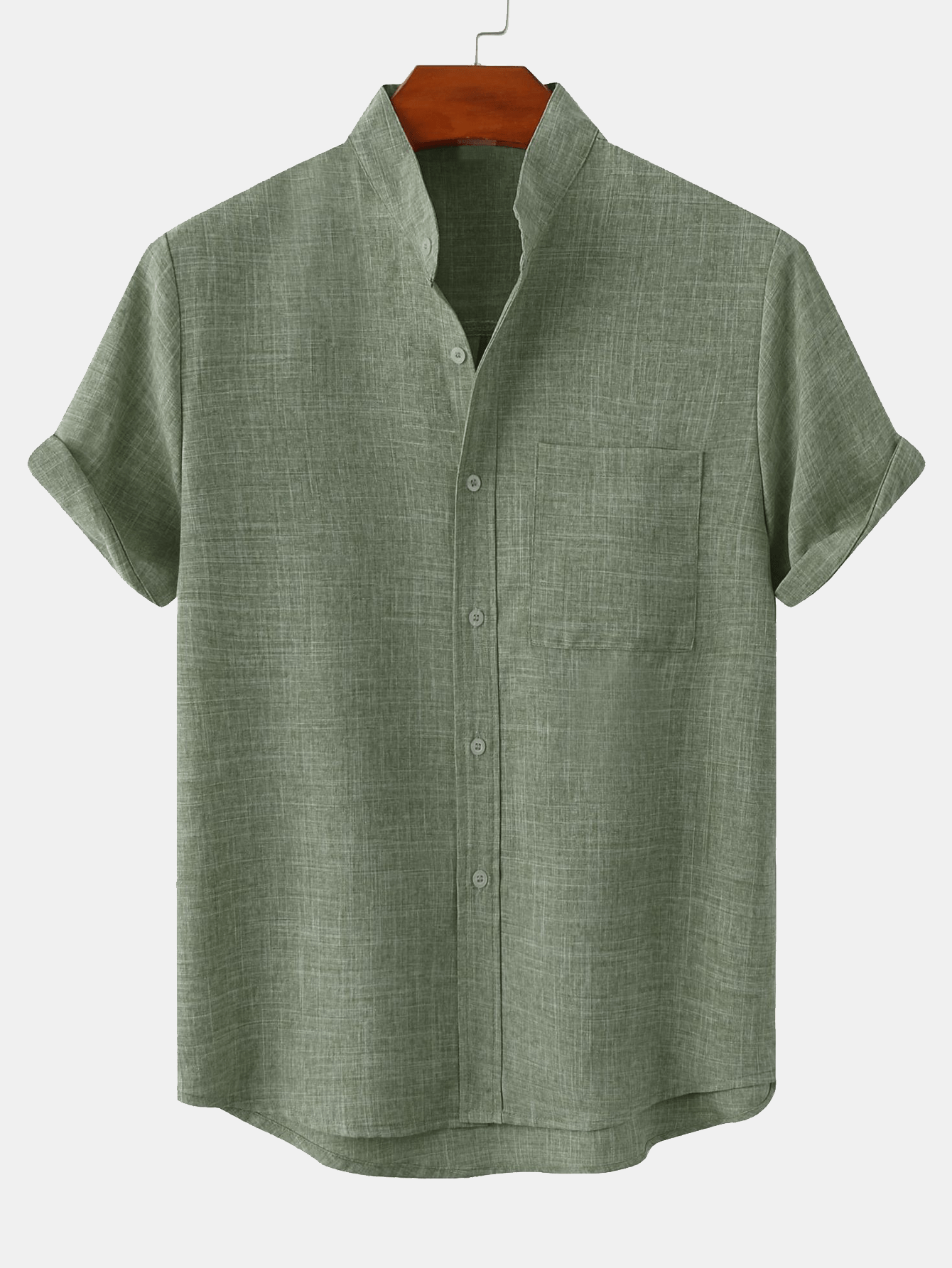 Derada | Staande Kraag Zakshirt - Derada Fashion