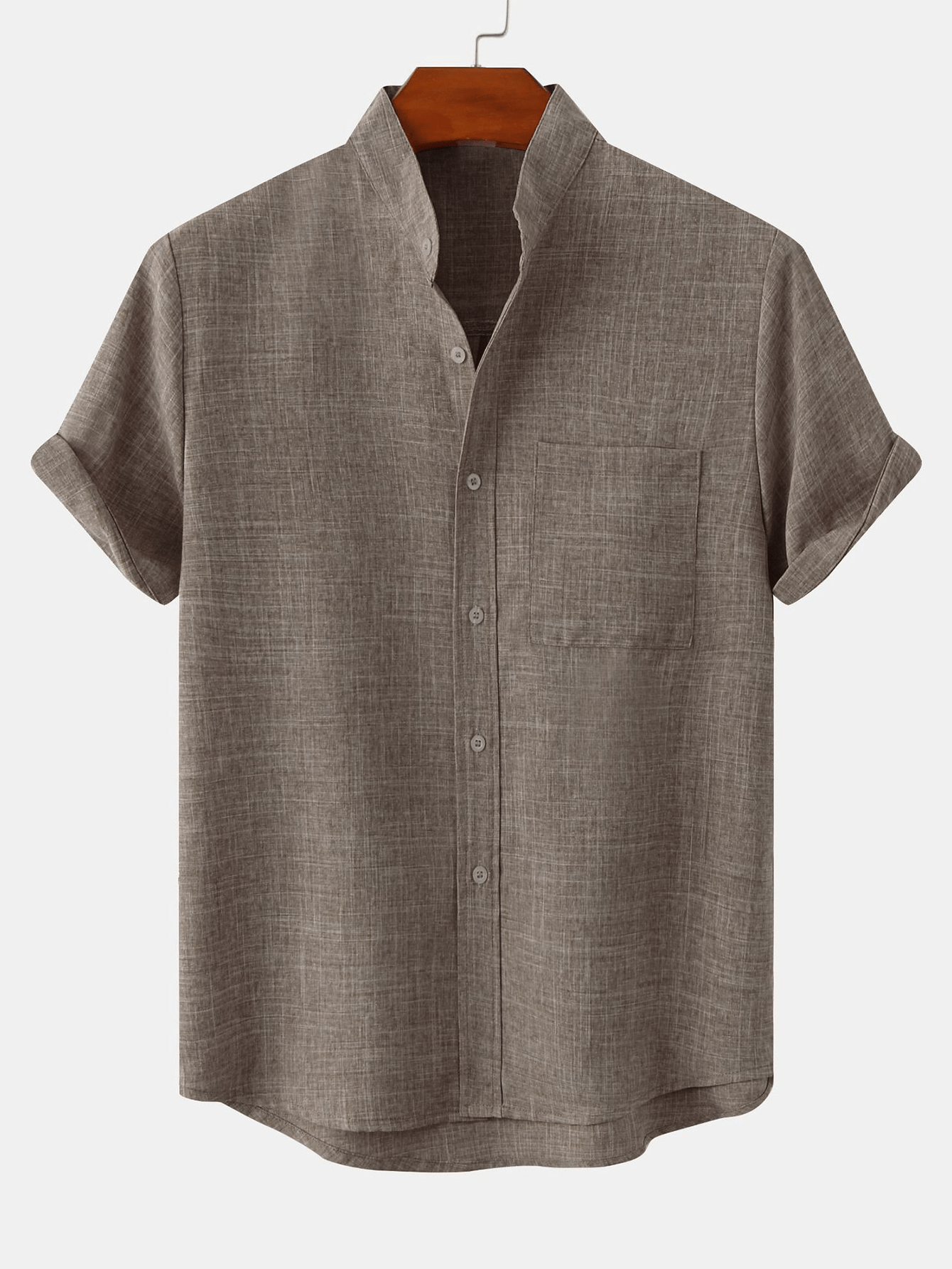 Derada | Staande Kraag Zakshirt - Derada Fashion