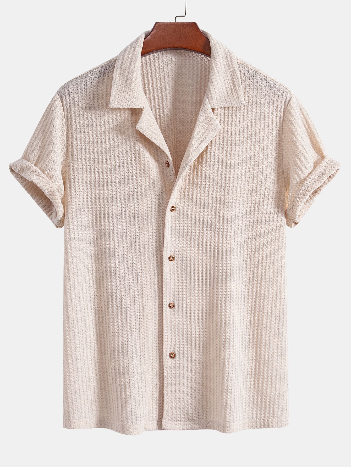 Derada | Wafeltextuur Cubaans Shirt - Derada Fashion