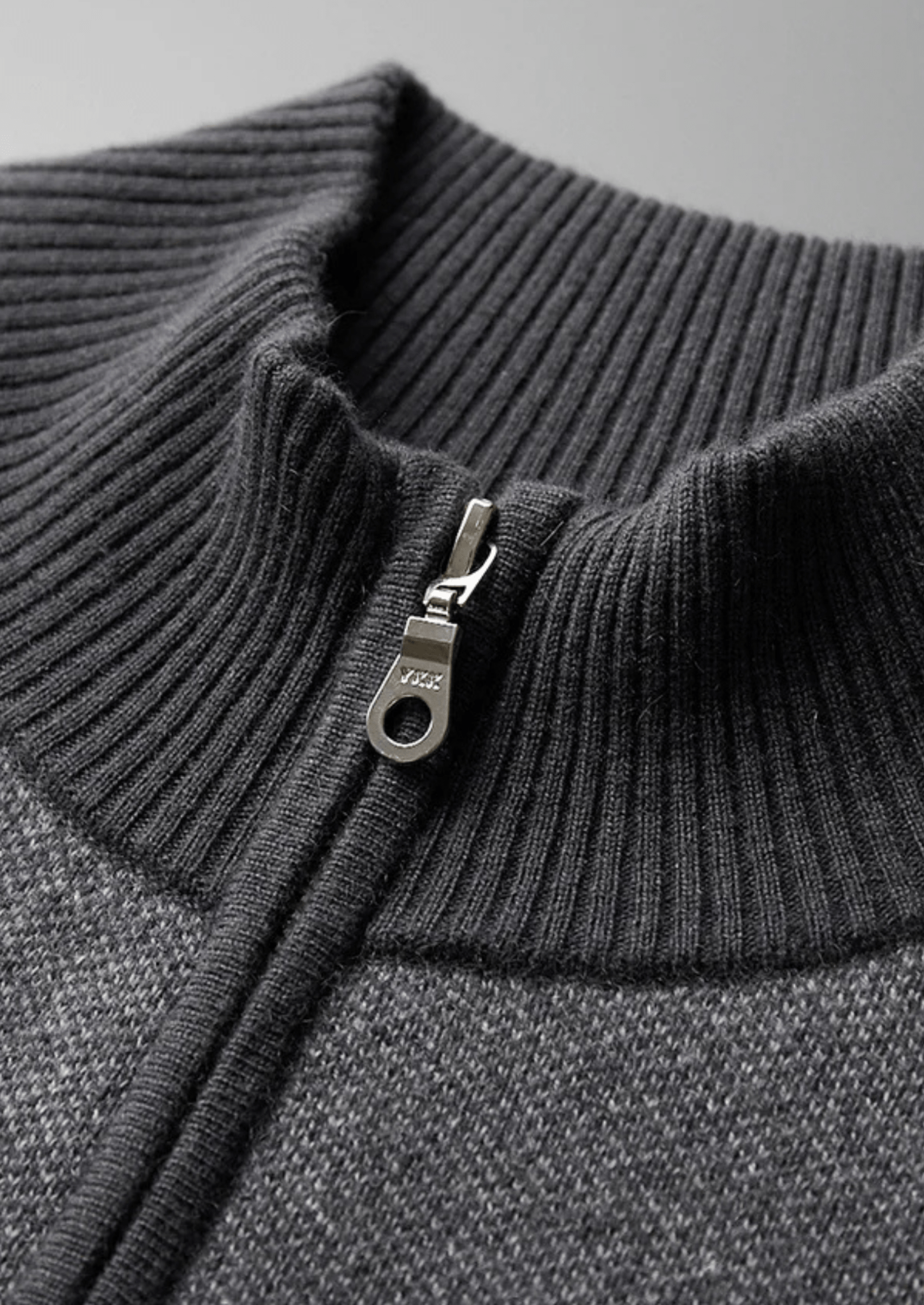 PREMIUM CASHMERE JACQUARD ZIP CARDIGAN - Derada