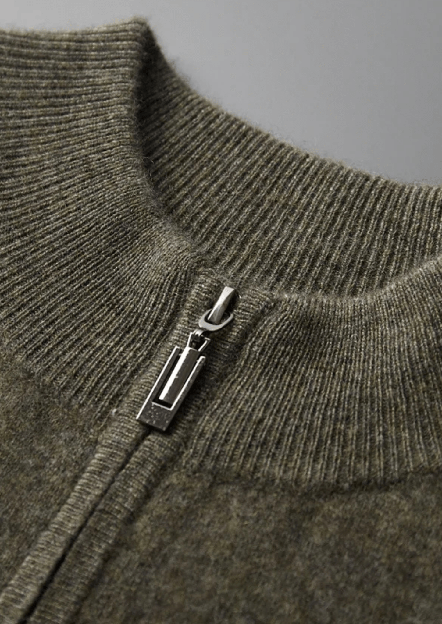 PREMIUM CASHMERE TWO TONE ZIP CARDIGAN - Derada