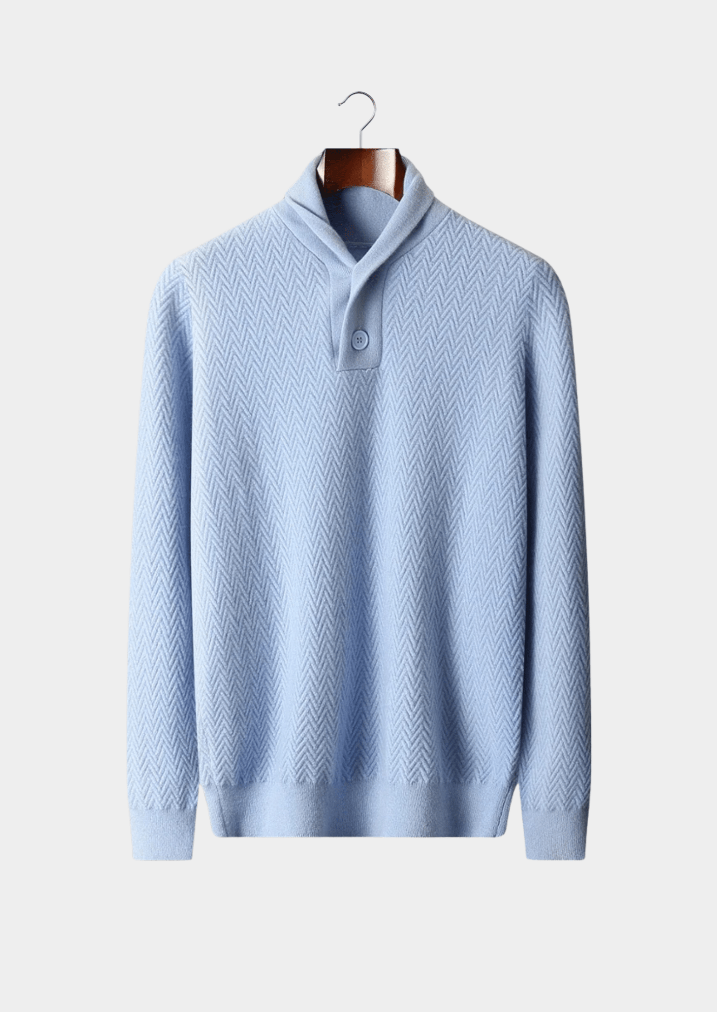 PREMIUM CASHMERE ZIGZAG BUTTON SWEATER - Derada