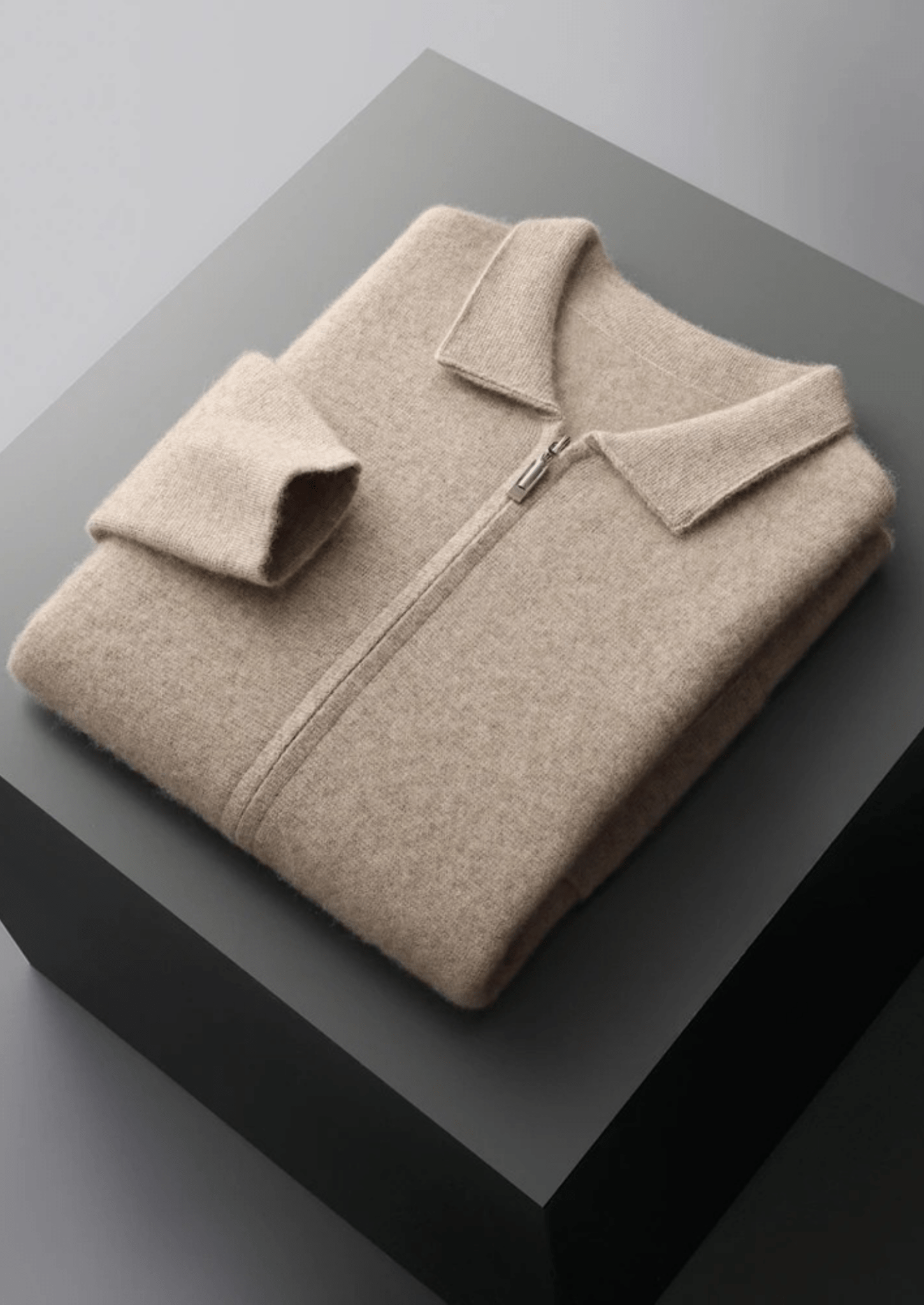 PREMIUM CASHMERE ZIPPER CARDIGAN - Derada