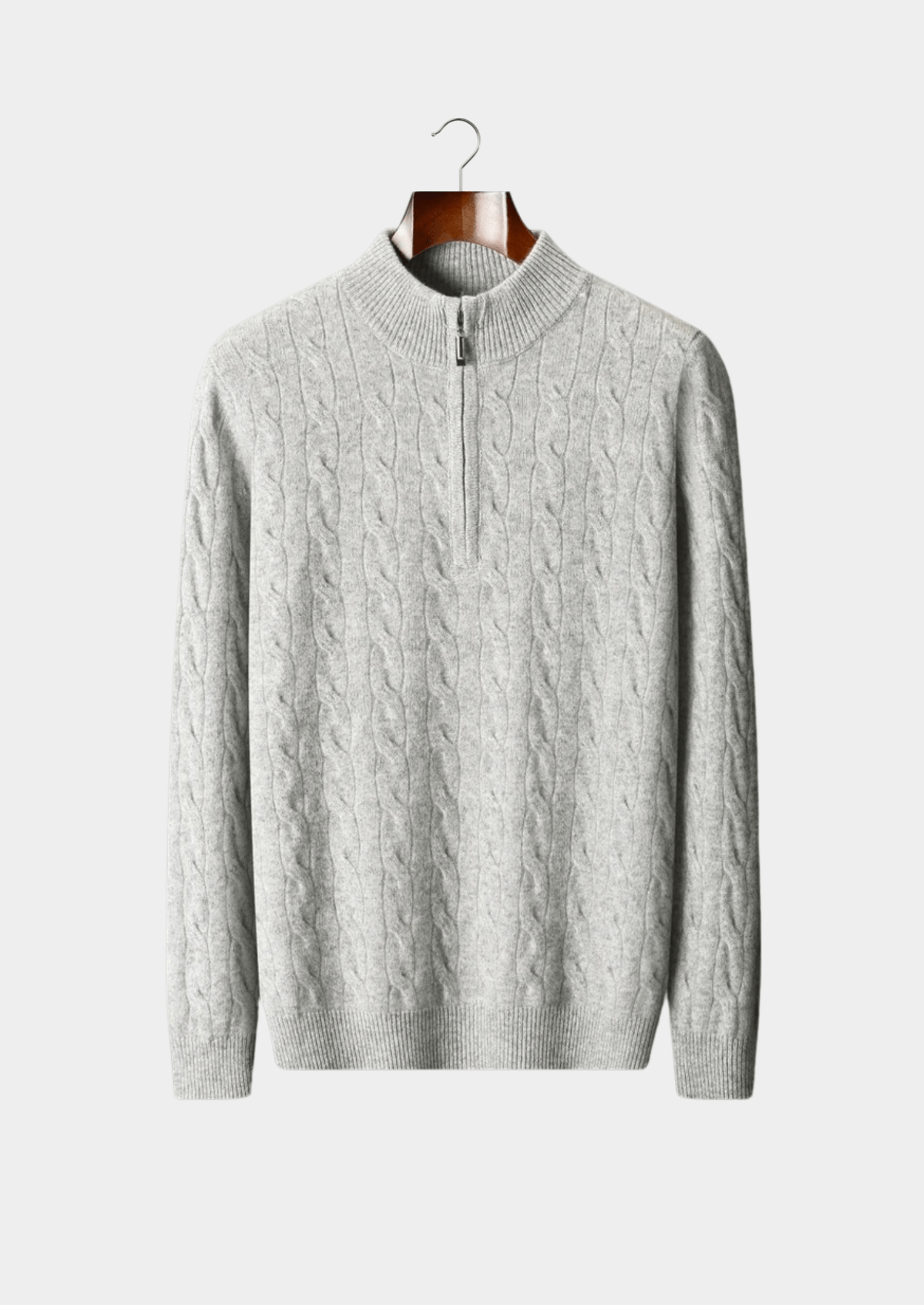 PURE EXTRA - FINE MERINO WOOL CABLE HALF ZIP - Derada