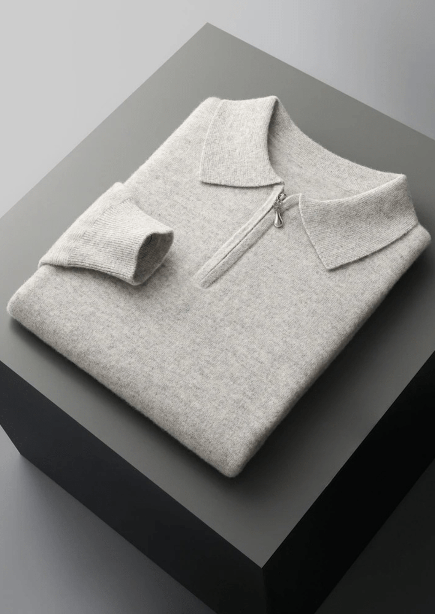 PURE EXTRA - FINE MERINO WOOL HALF ZIP POLO - Derada