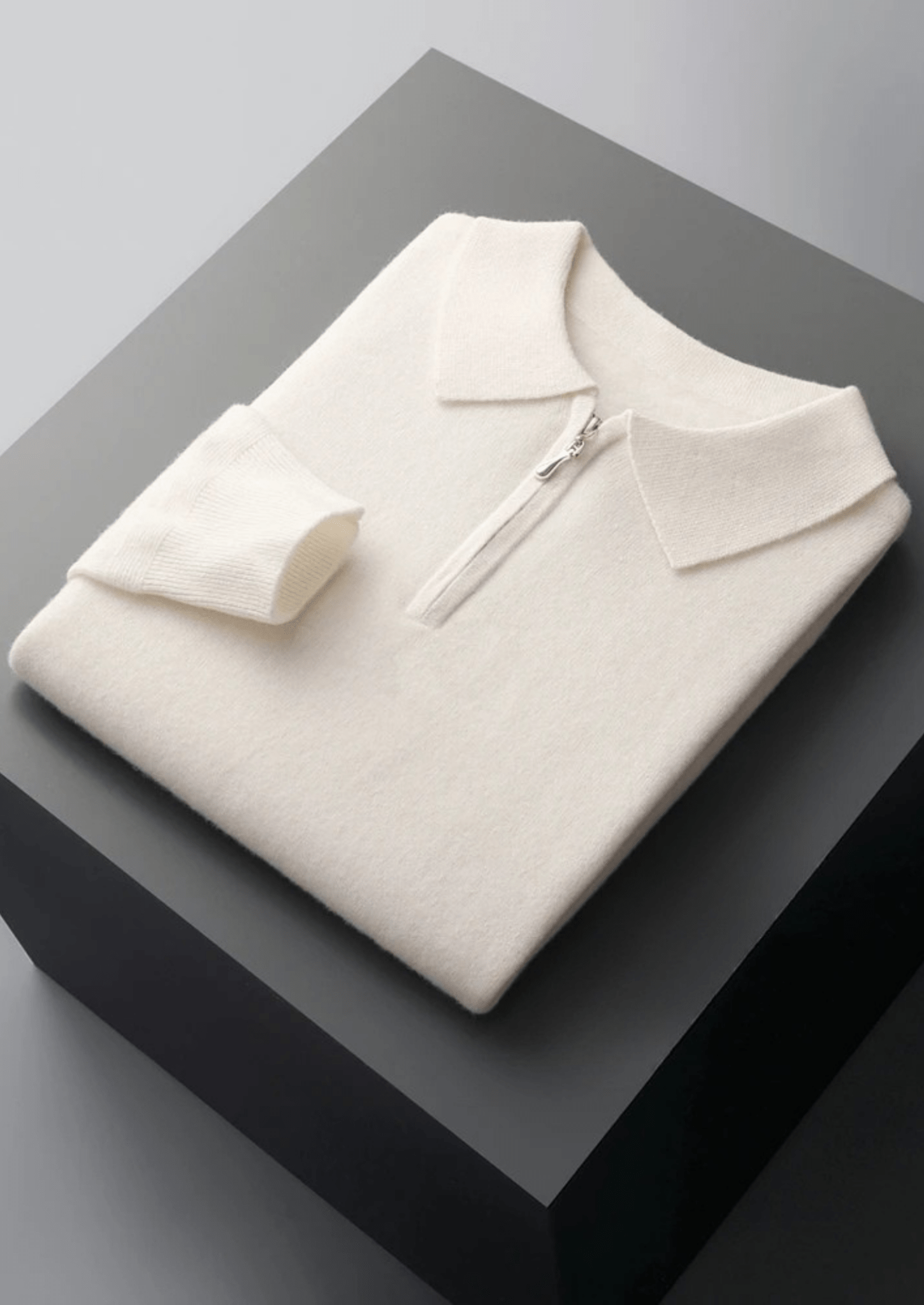 PURE EXTRA - FINE MERINO WOOL HALF ZIP POLO - Derada