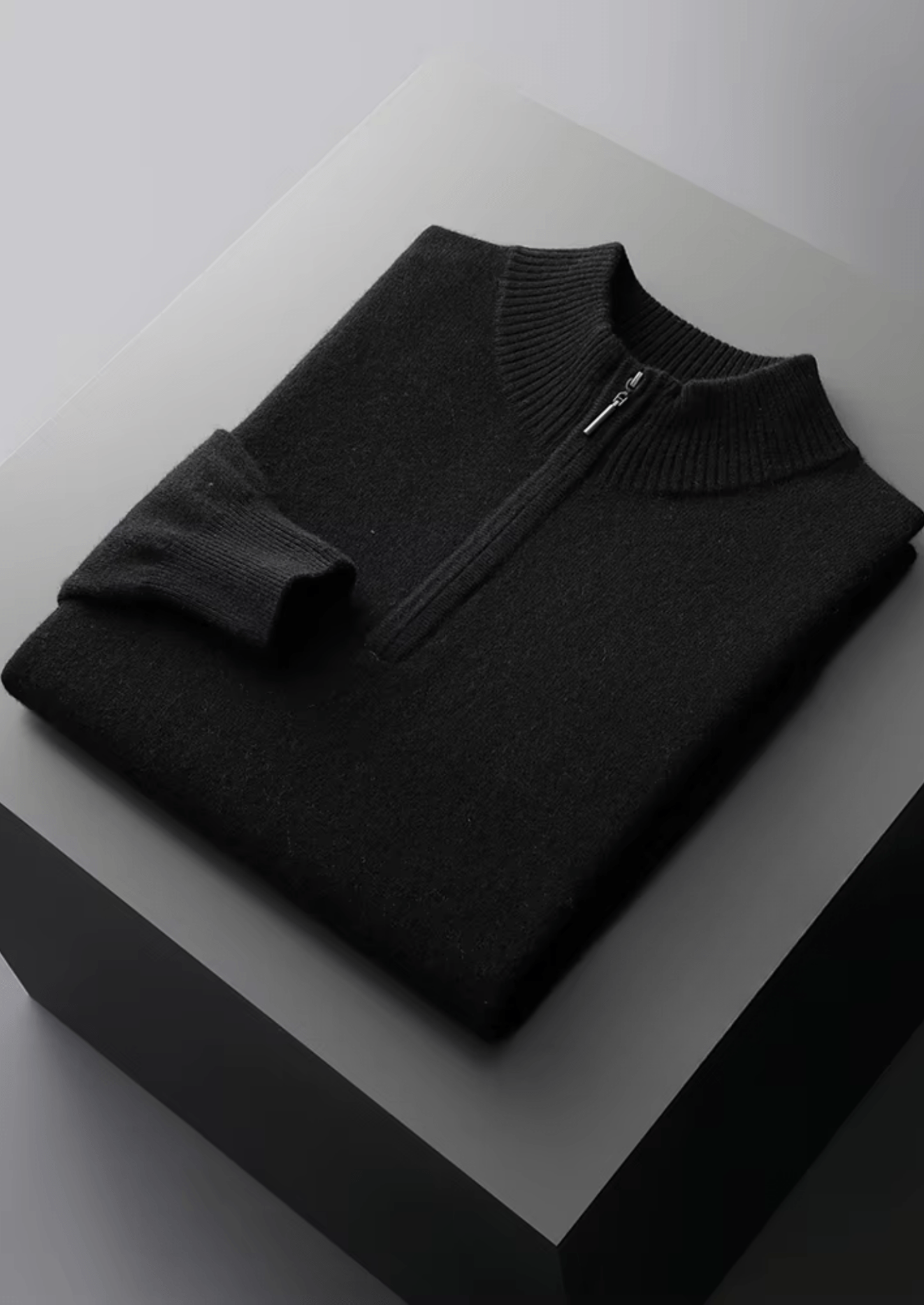 PURE EXTRA - FINE MERINO WOOL HALF ZIP SWEATER - Derada