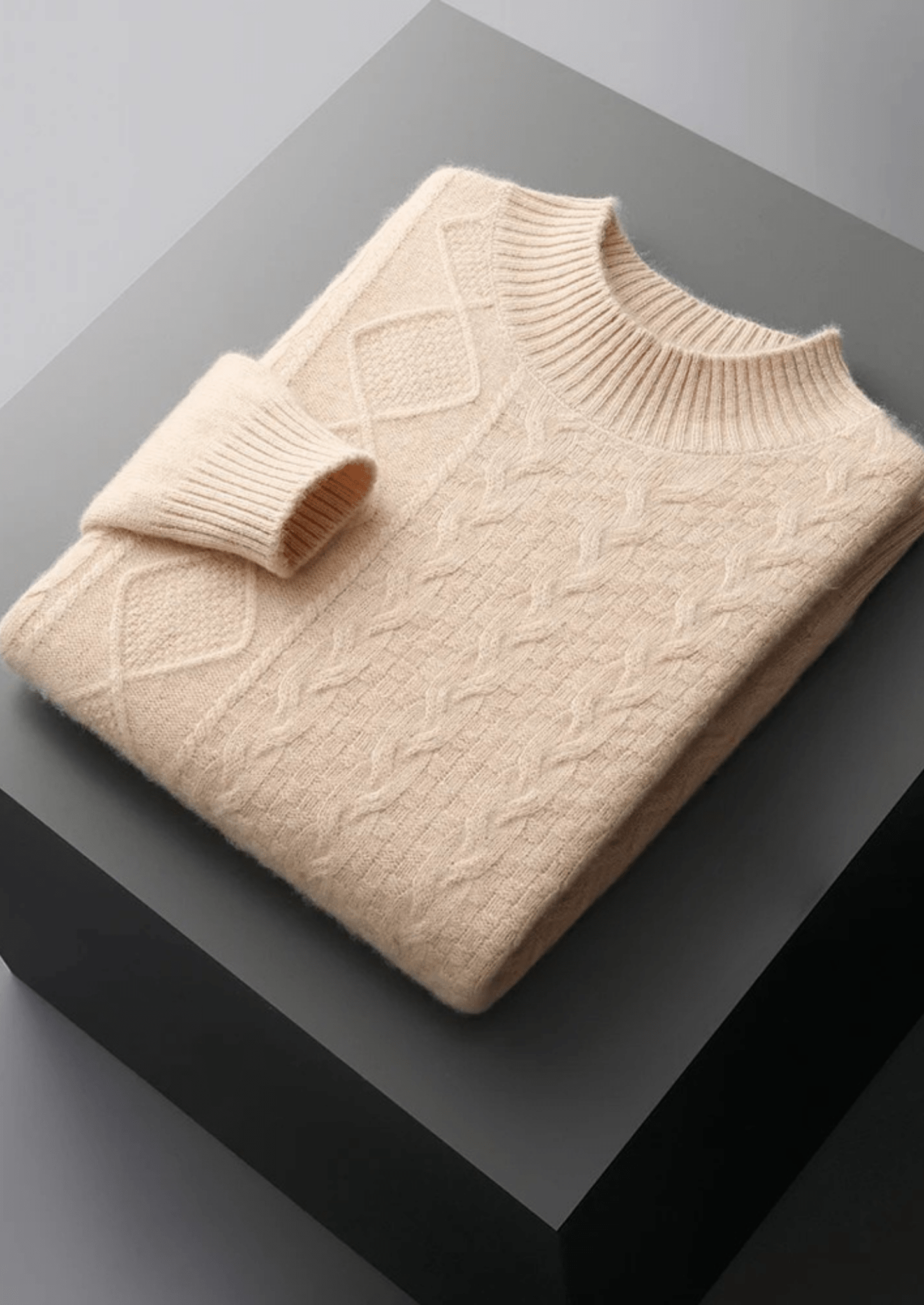 PURE EXTRA - FINE MERINO WOOL JACQUARD MOCKNECK - Derada