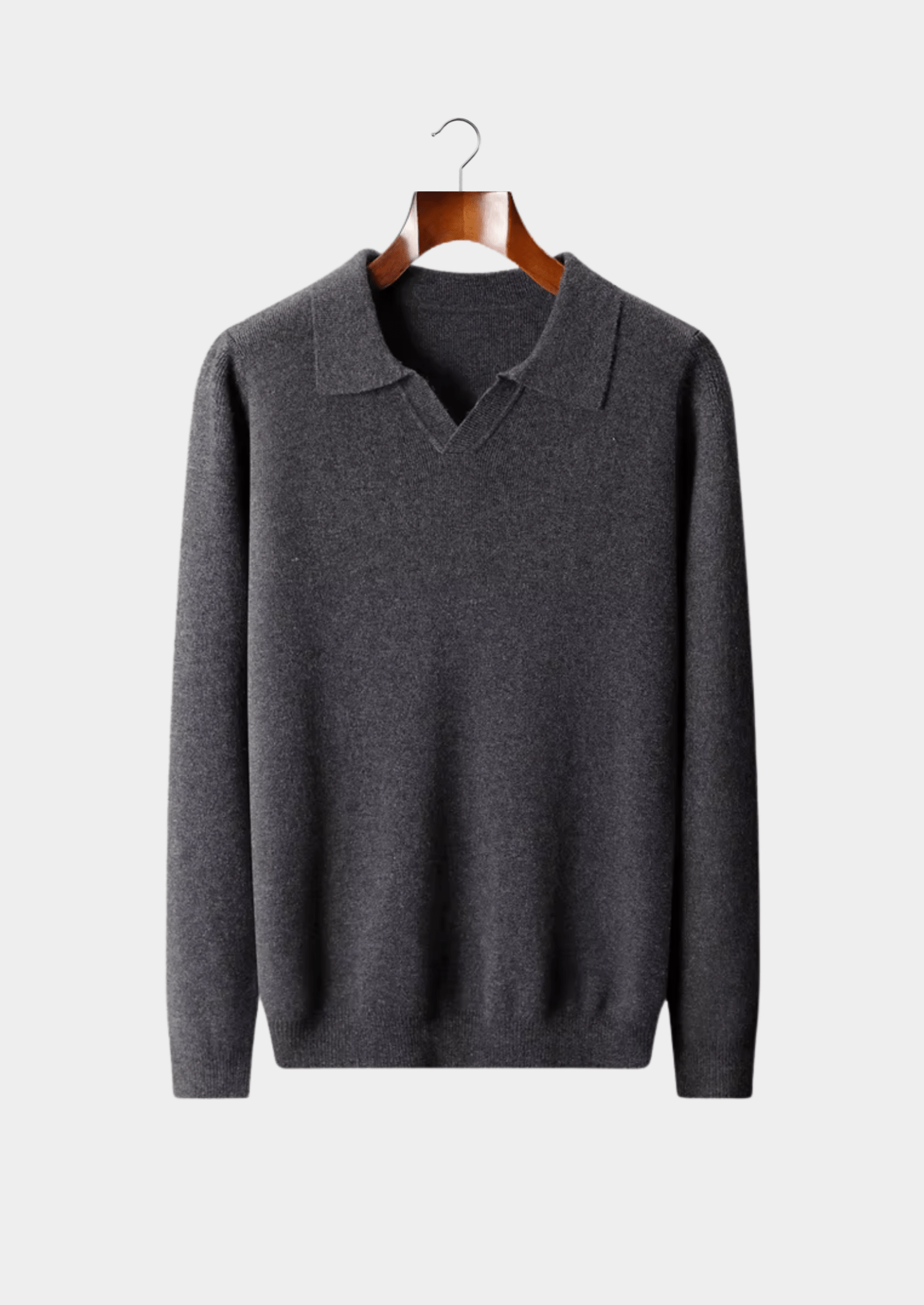 PURE EXTRA - FINE MERINO WOOL RIBBED BUTTONLESS POLO - Derada