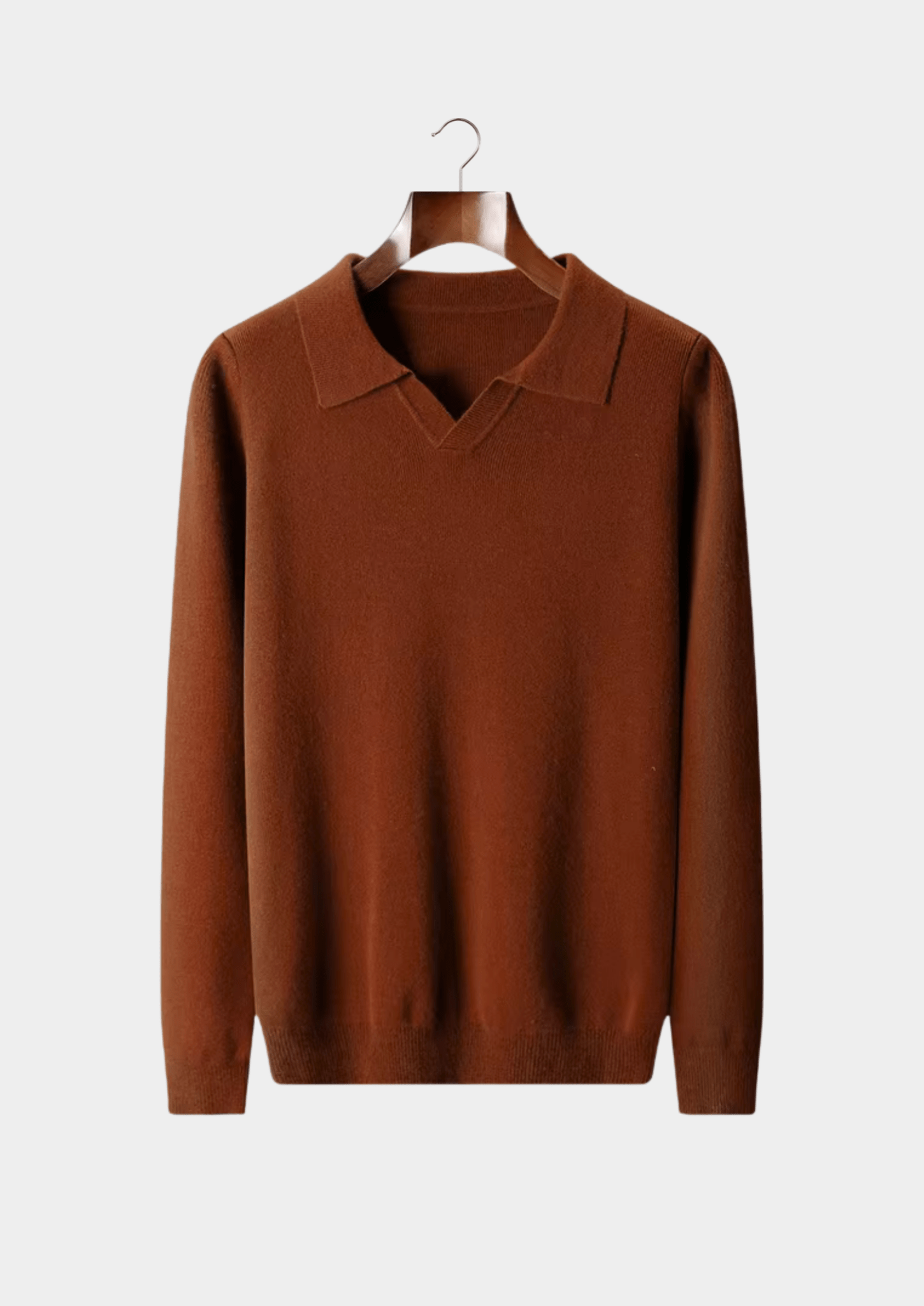 PURE EXTRA - FINE MERINO WOOL RIBBED BUTTONLESS POLO - Derada