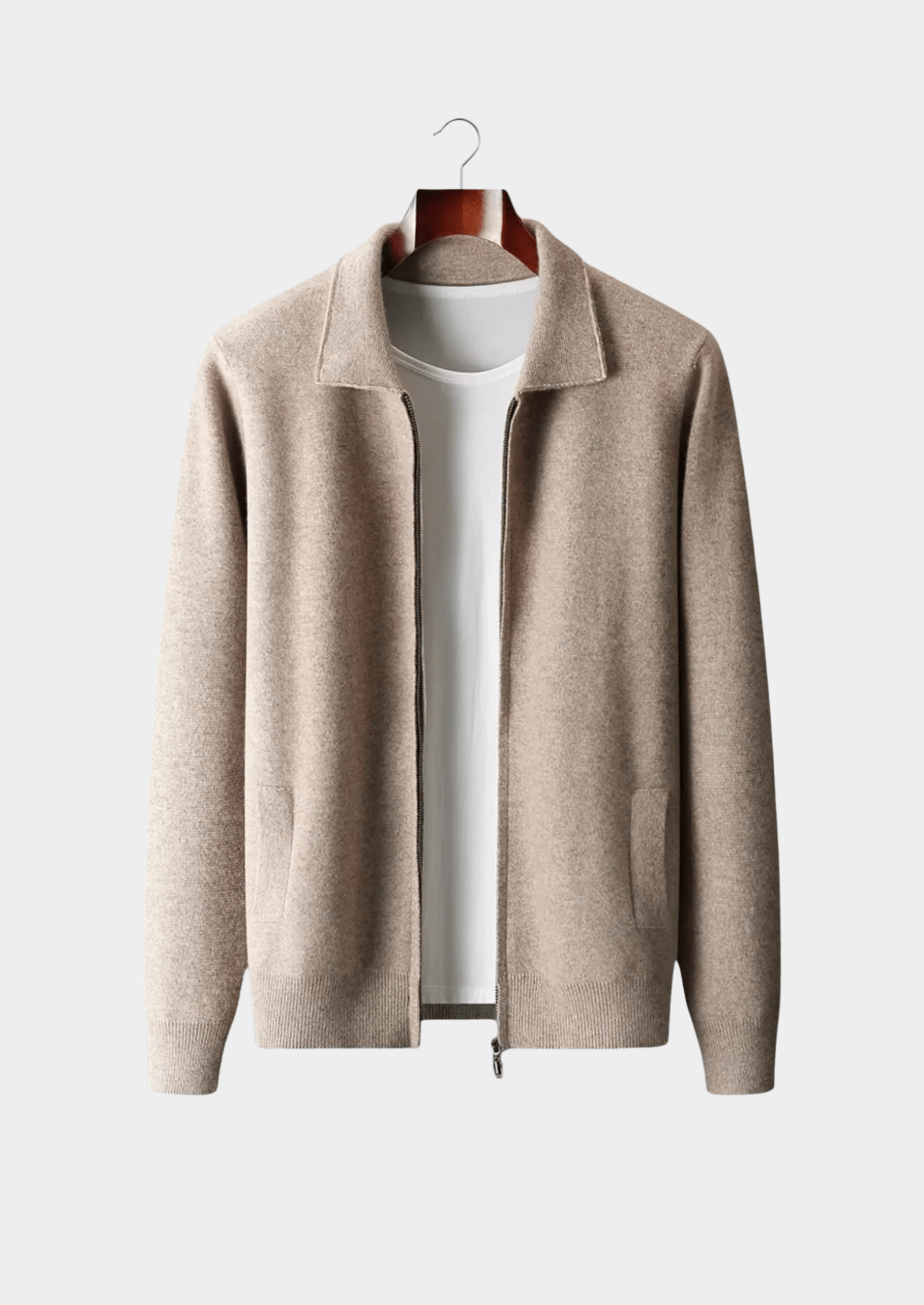 PURE EXTRA - FINE MERINO WOOL ZIP POLO CARDIGAN - Derada