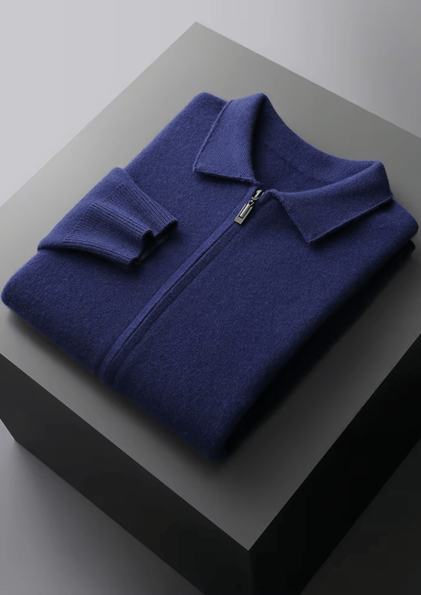 PURE EXTRA - FINE MERINO WOOL ZIP POLO CARDIGAN - Derada