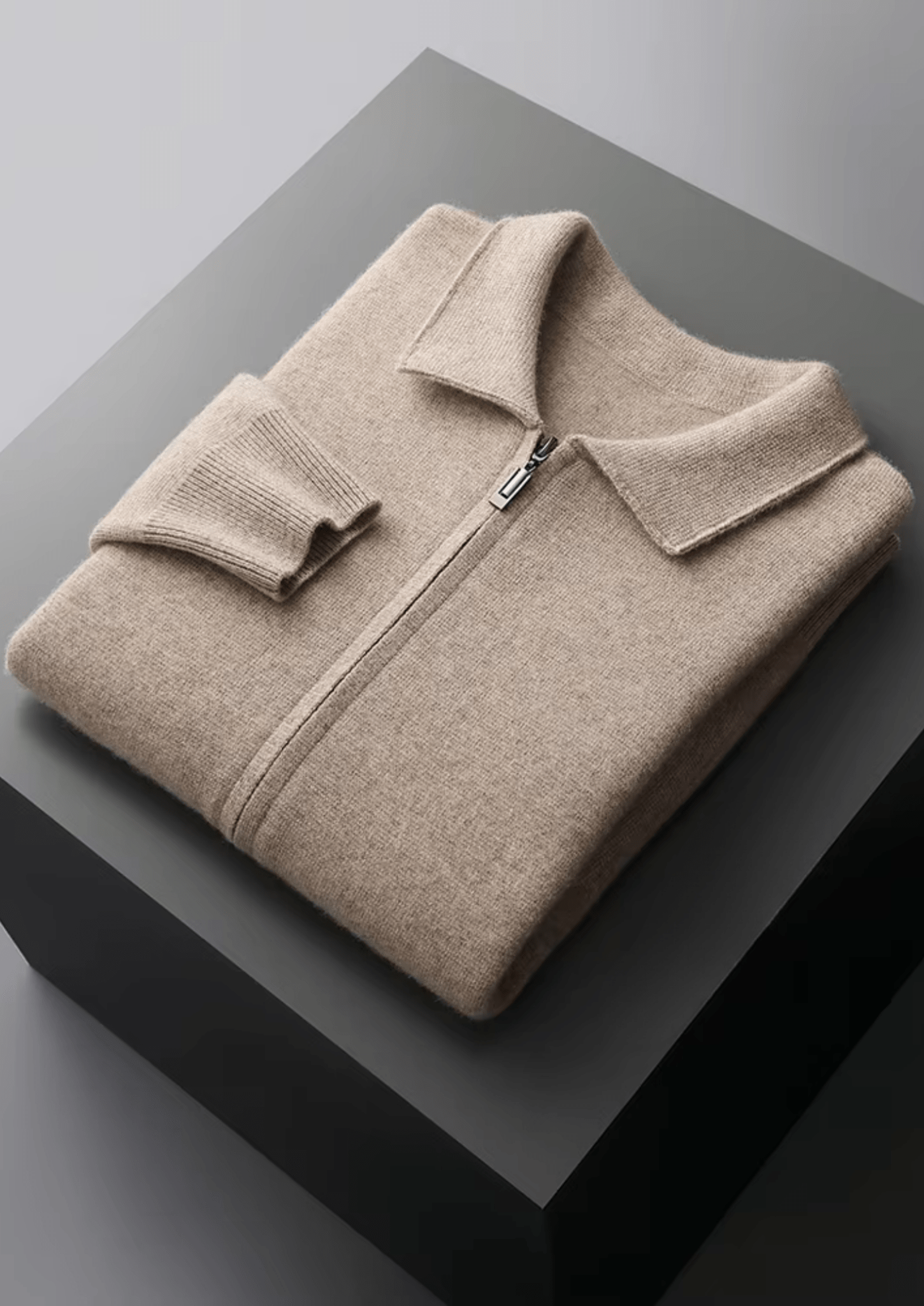 PURE EXTRA - FINE MERINO WOOL ZIP POLO CARDIGAN - Derada