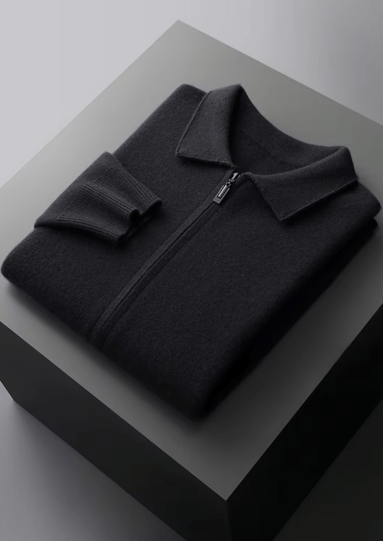 PURE EXTRA - FINE MERINO WOOL ZIP POLO CARDIGAN - Derada